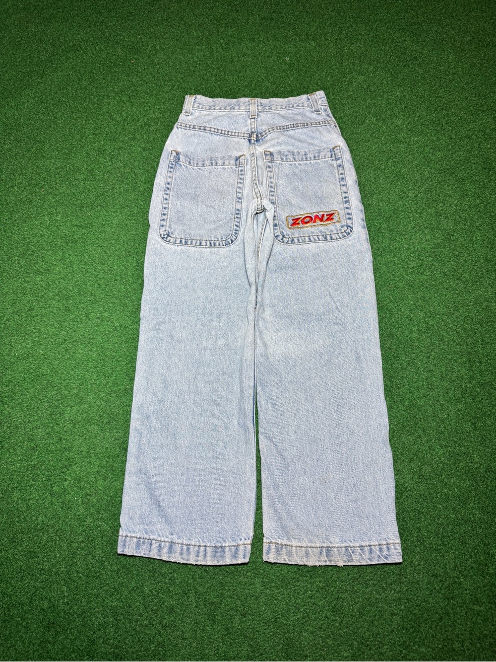 Zonz Vintage Jeans 26x26 90s Wide Leg Jnco Style Rave Light Wash Grunge Skater